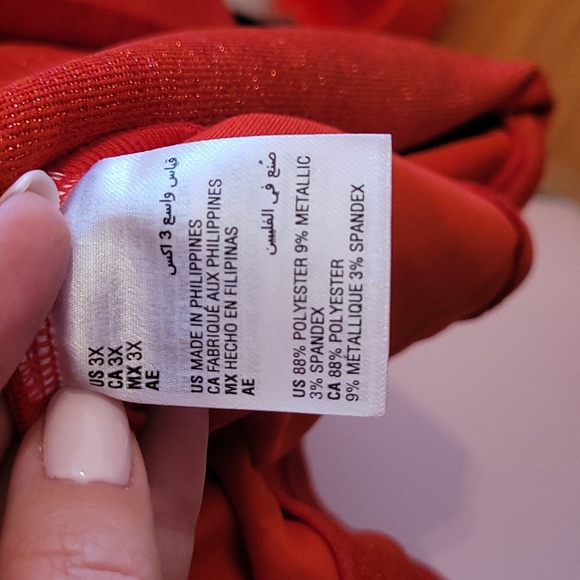 Alfani Plus Size Red Sparkling top - Picture 3 of 6